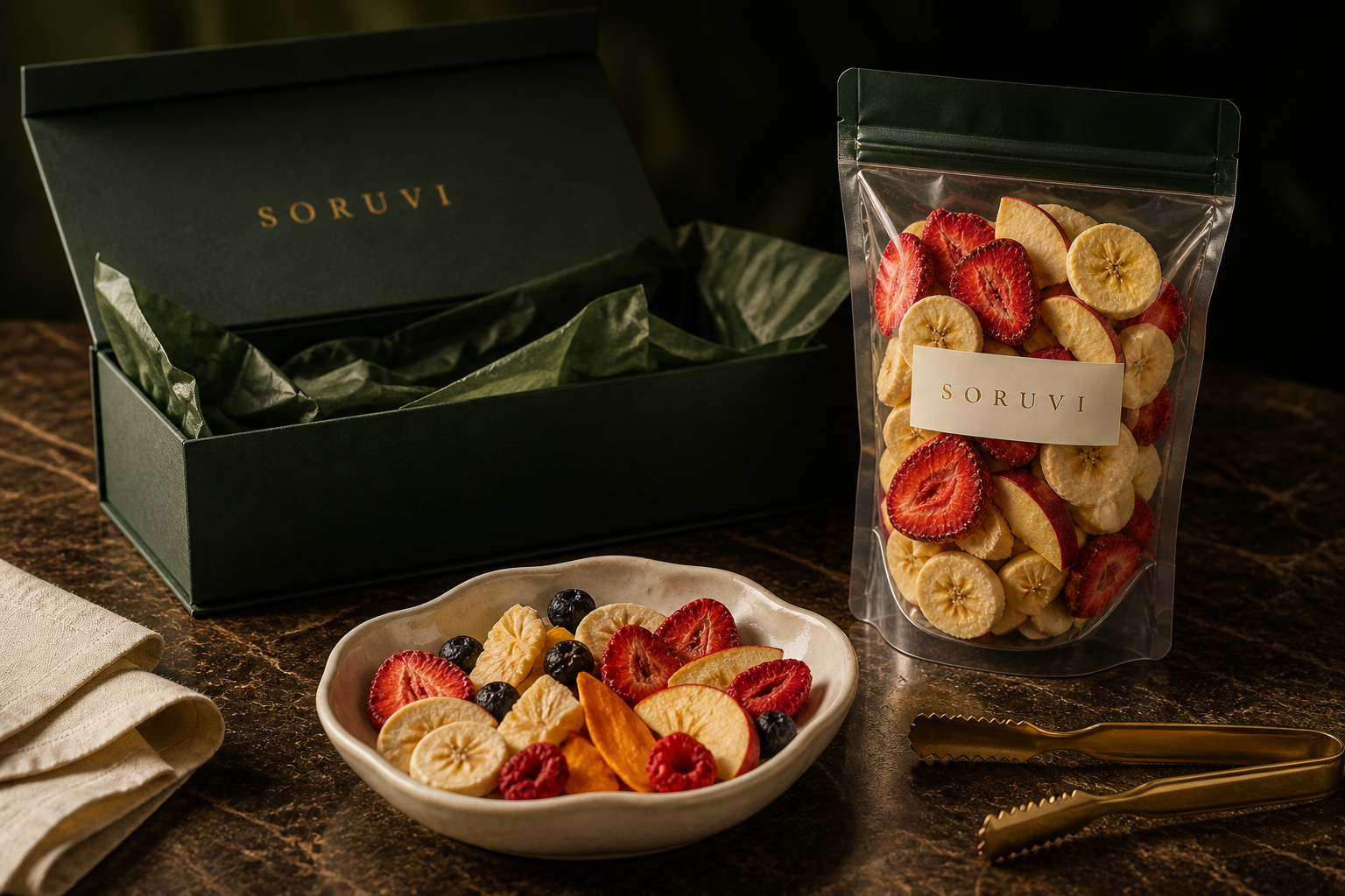 An elegant SORUVI fruit ritual